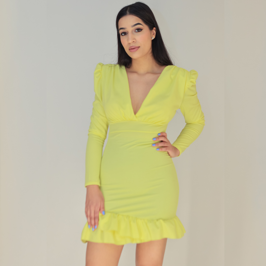 Bottom Frill Bodycon Dress Fimonaa