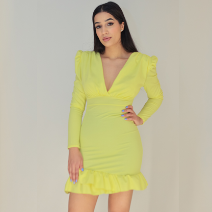 Bottom Frill Bodycon Dress Fimonaa Bottom Frill Bodycon Dress Fimonaa