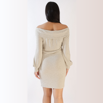 Off-shoulder Knitted Dress