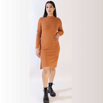 High Neck Knitted Dress