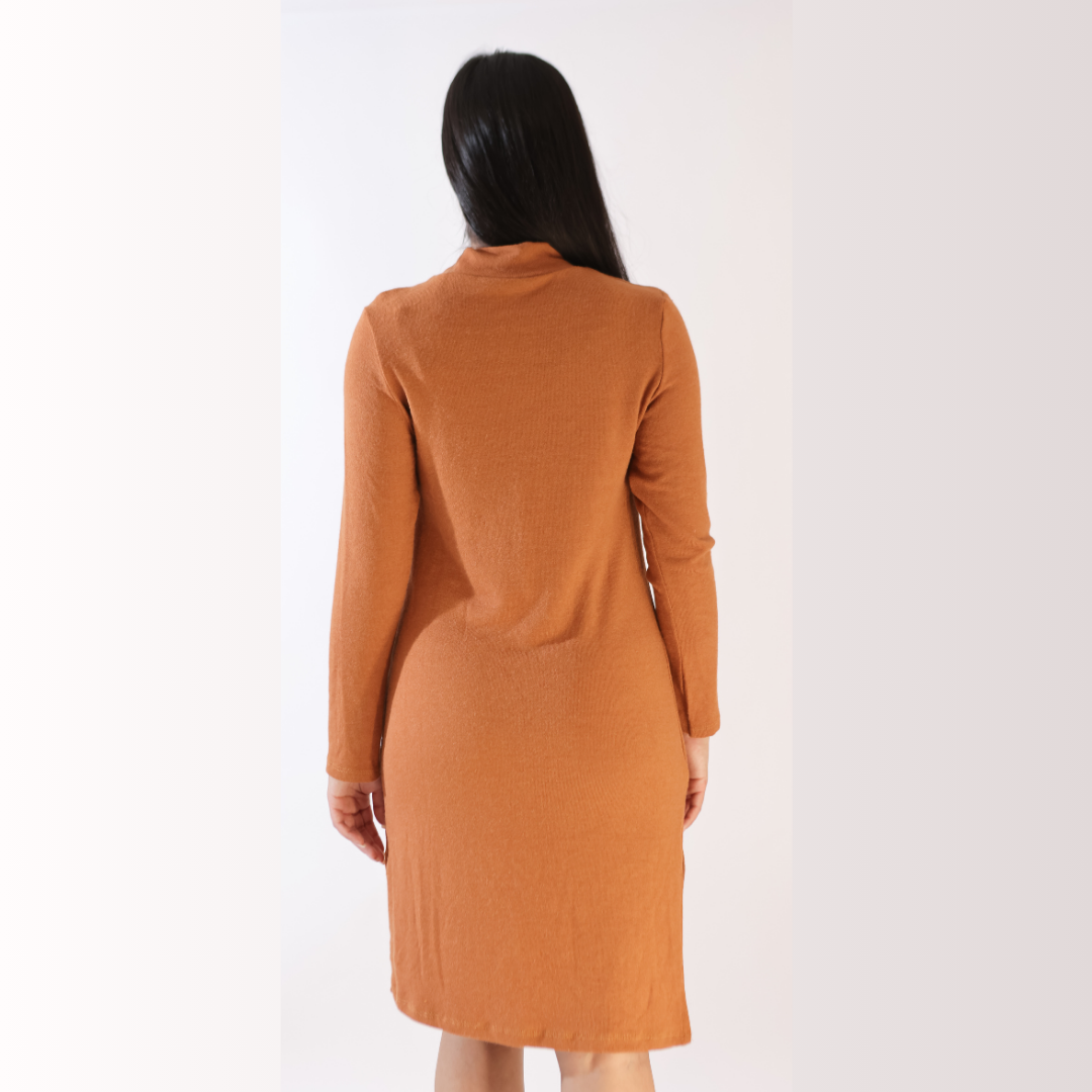 High Neck Knitted Dress