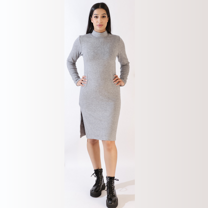 High Neck Knitted Dress