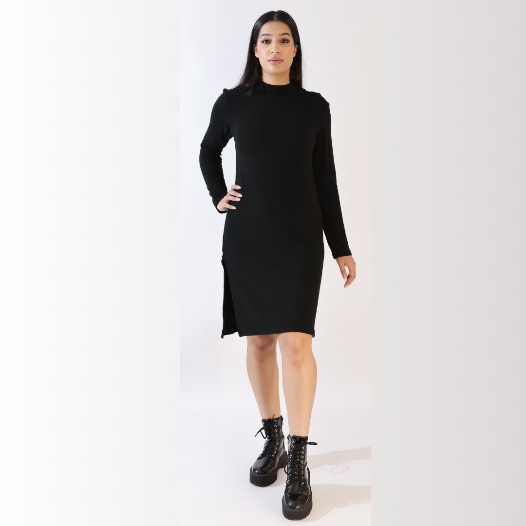 High Neck Knitted Dress