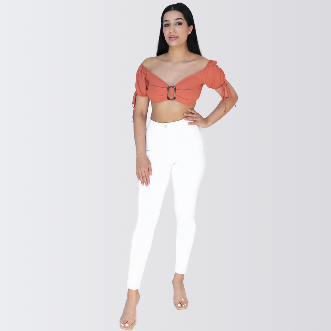 Front Buckle Crop Top