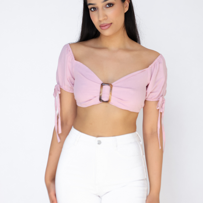 Front Buckle Crop Top