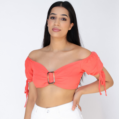 Front Buckle Crop Top