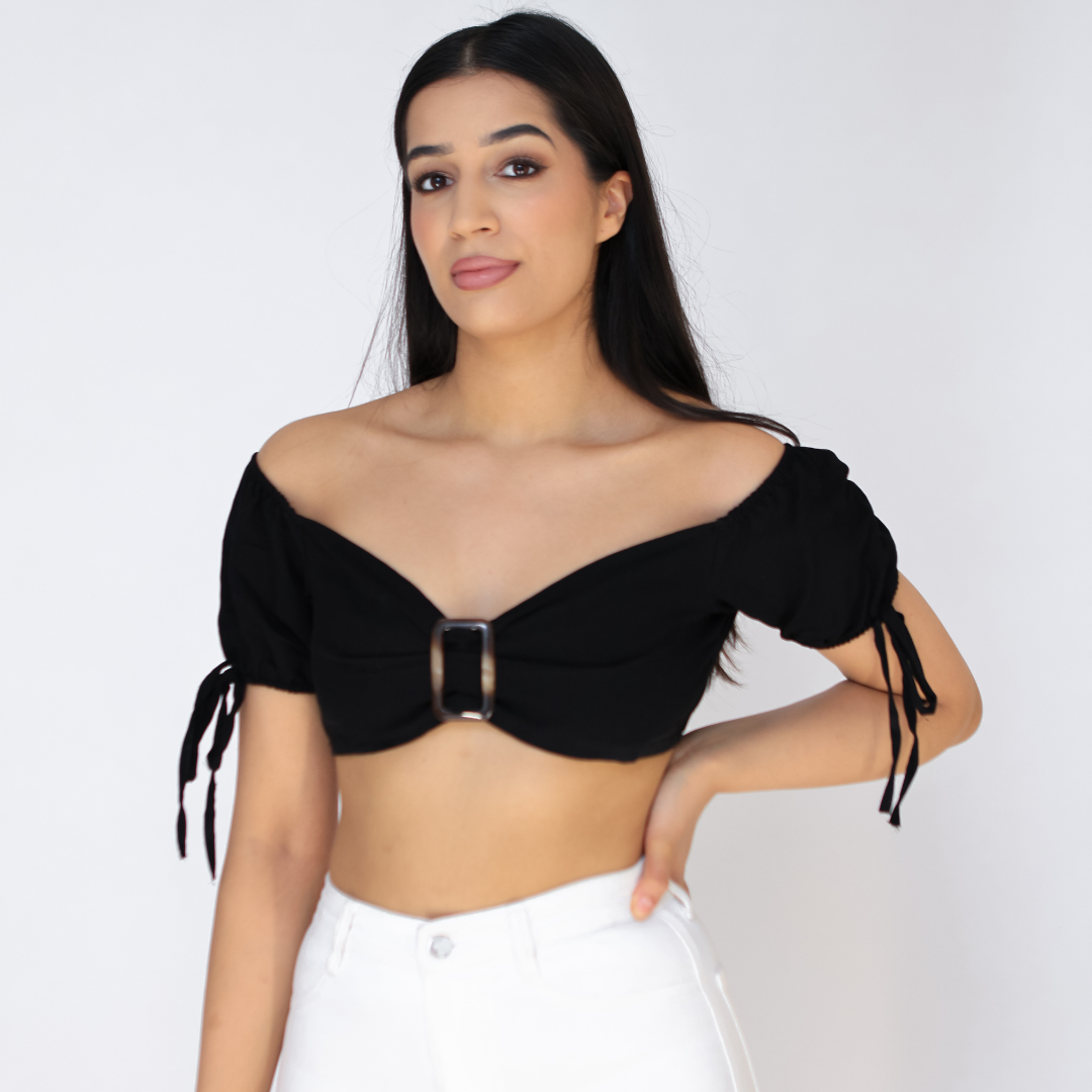 Front Buckle Crop Top