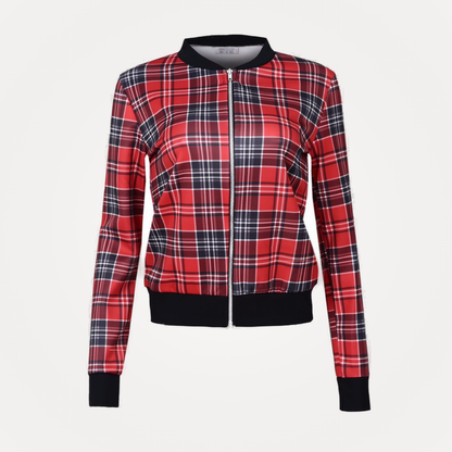 Checked Bomber Jacket