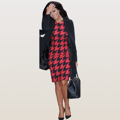 Red black checked Dress