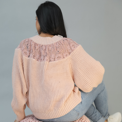 Laced Neck Knitted Top