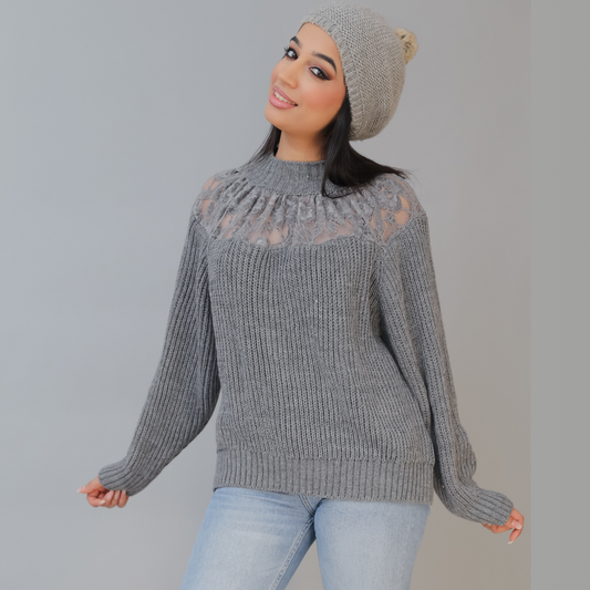 Laced Neck Knitted Top