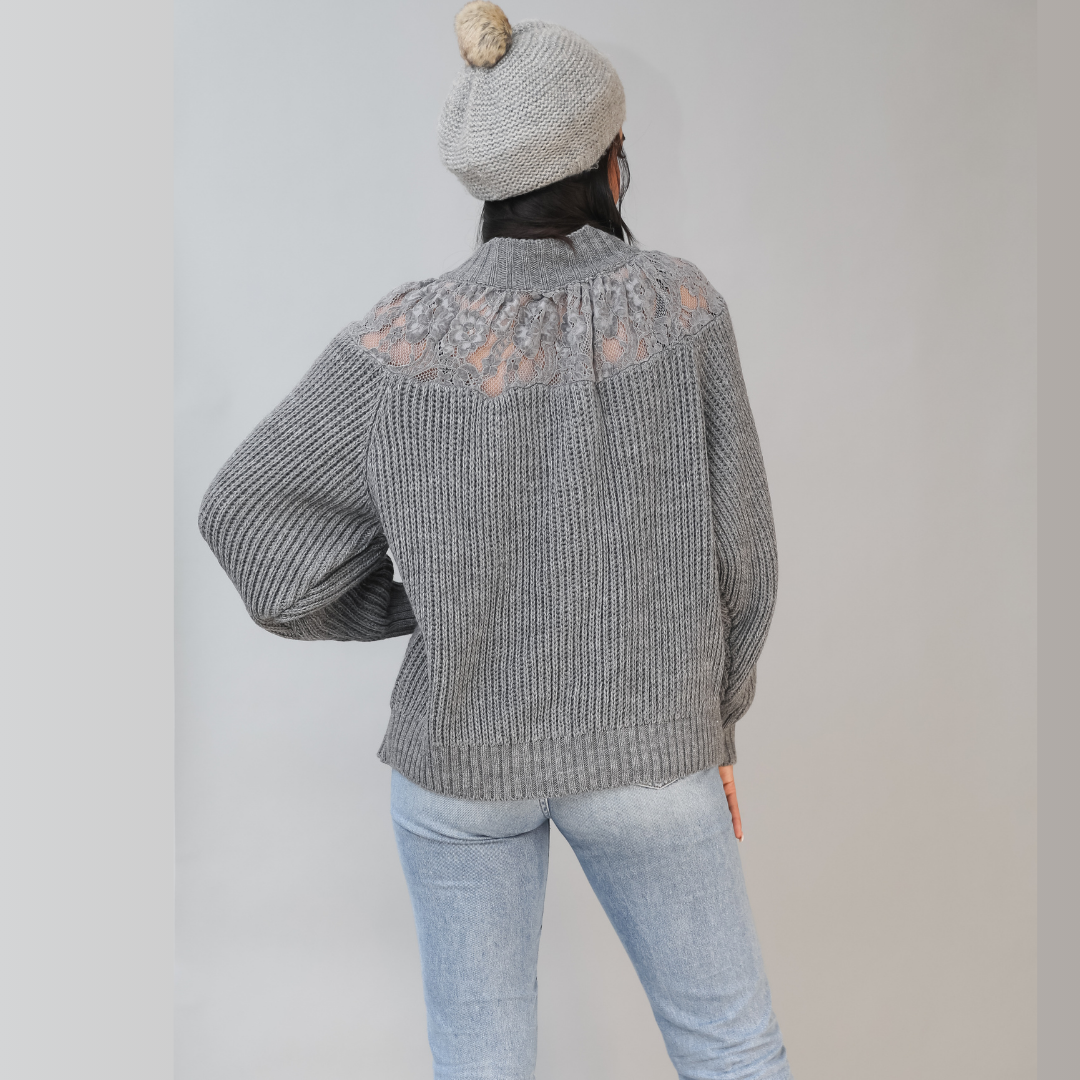 Laced Neck Knitted Top